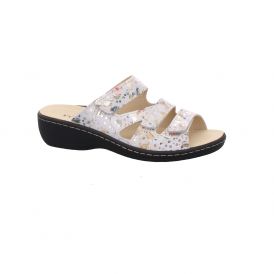 Bequem-Pantolette,weiss-gold/multi